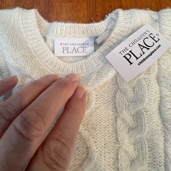Toddler Girls Sweater Dress, Cable Knit White Size 18-24M, The Children’s Place - Picture 7 of 7